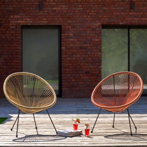 Fauteuil de jardin ACAPULCO en acier et résine terracotta