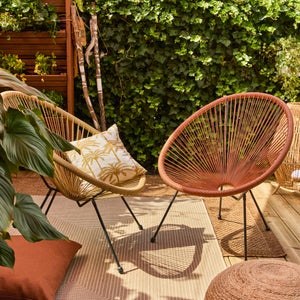 Fauteuil de jardin ACAPULCO en acier et résine terracotta