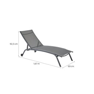 Bain de soleil RIVERA 4 positions gris anthracite