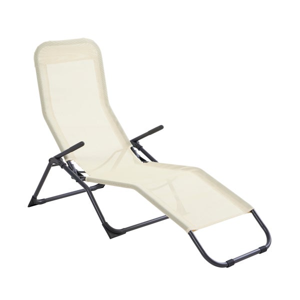 Bain de soleil en acier, 2 potitions, Kroma, beige