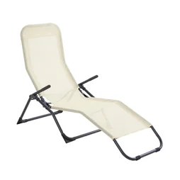 Bain de soleil en acier, 2 potitions, Kroma, beige