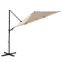 Parasol déporté Polar II gris rond, L.290 x l.290 cm