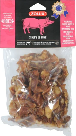Friandise chien strips de porc 500 g