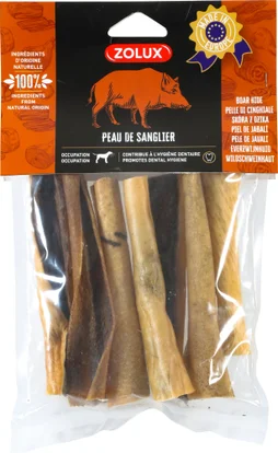 Friandise chien peau de sanglier 15cm 200g