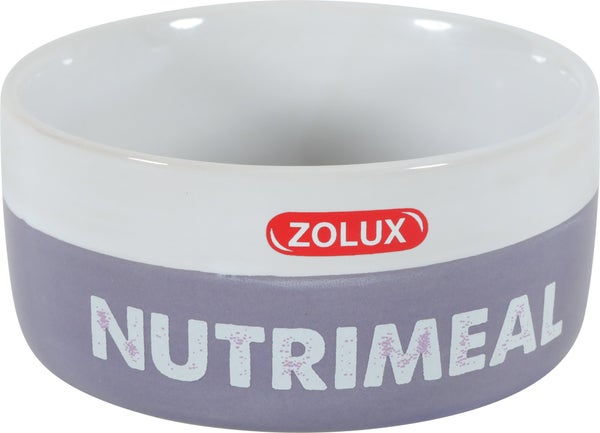 Ecuelle rongeur ceramique nutrimeal 300ml d11,7cm h5,2cm blanc/mauve