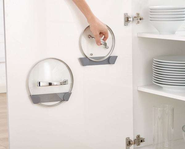 3 supports adhésif pour couvercles gris JOSEPH & JOSEPH