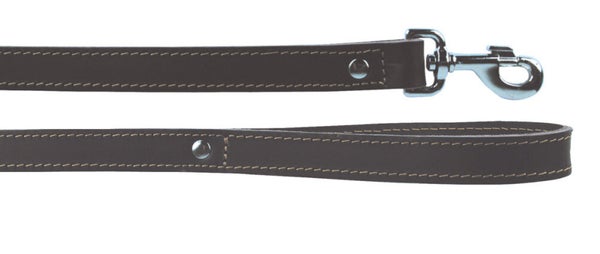 Laisse chien cuir double 0.5 m/25 mm marron