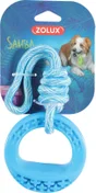 Jouet chien TPR samba rond corde 26 cm bleu