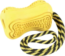Jouet chien caoutchouc corde titan M jaune