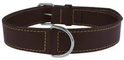 Collier chien cuir double 55 cm marron