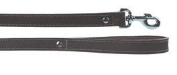 Laisse chien cuir double 1 m/25 mm marron
