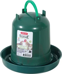 Abreuvoir poule/volaille 1.5l plastique recyclé vert 19,5x19,5x20,5cm