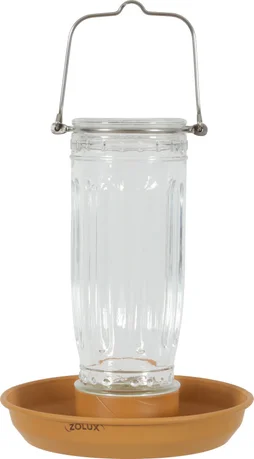 Mangeoire oiseaux du jardin verre/métal 16x16x28cm miel ZOLUX