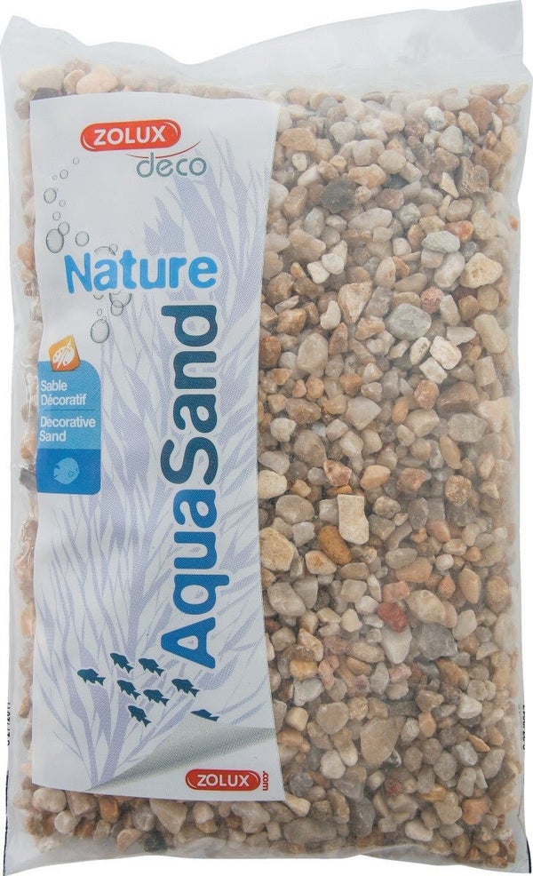 Sable decoratif aquarium aquasand nat quartz gros 3-8mm 1kg
