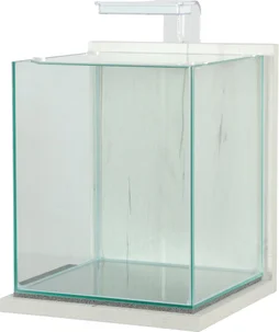 Aquarium verre/bois jalaya xl led filtre 25x25x30cm 18l7 ceruse blanc