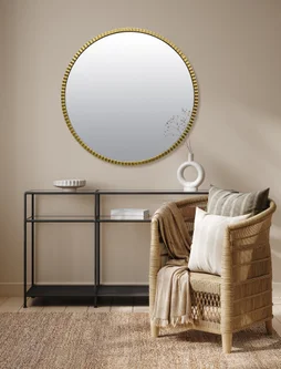 Miroir Livia rond doré diamètre 80 cm