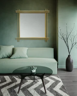 Miroir métal doré 80 x 80 cm