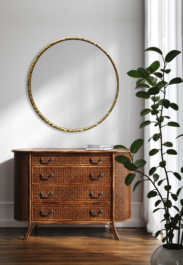 Miroir Nora rond doré diamètre 80 cm