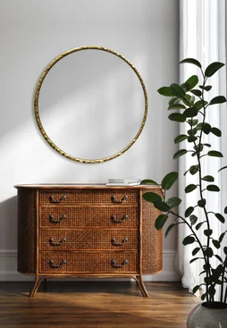 Miroir Nora rond doré diamètre 80 cm