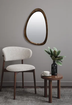 Miroir organique bois brun 40 x 60 cm