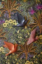 Lot de 2 décoration murale oiseaux rose 12,5x15cm