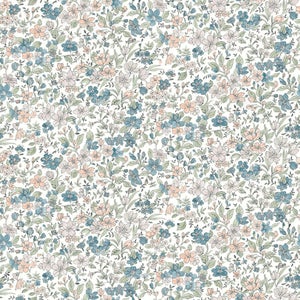 Papier peint intissé Petites fleurs menthe