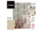 Papier peint intissé Petit bouquet beige, rose et vert
