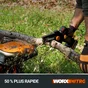 Tronconneuse elagueuse sur batterie WORX 20 V, guide de 12 cm sans batterie