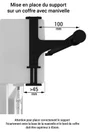 Lot de 2 supports sans perçage tringle à rideau, caisson volet, blanc CESSOT