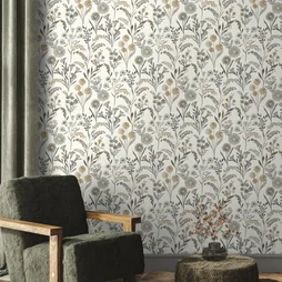 Papier peint vinyle intisse meadow flower blanc inspire