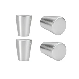 Lot de 4 boutons de meuble Lima, aluminium brossé, Diam. 19mm