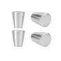 Lot de 4 boutons de meuble Lima, aluminium brossé, Diam. 19mm