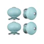 Lot de 4 boutons de meuble Gabi, porcelaine bleu, Diam. 39mm