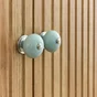 Lot de 4 boutons de meuble Gabi, porcelaine bleu, Diam. 39mm
