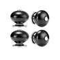 Lot de 4 boutons de meuble Gabi, porcelaine noir, Diam. 39mm
