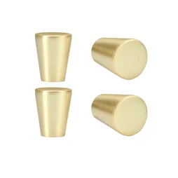 Lot de 4 boutons de meuble Lima, aluminium brossé, Diam. 19mm