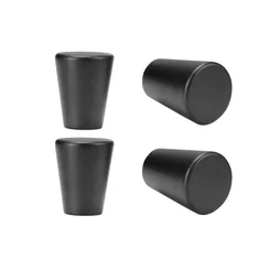 Lot de 4 boutons de meuble Lima, aluminium noir mat, Diam. 19 mm