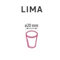 Lot de 4 boutons de meuble Lima, aluminium noir mat, Diam. 19 mm
