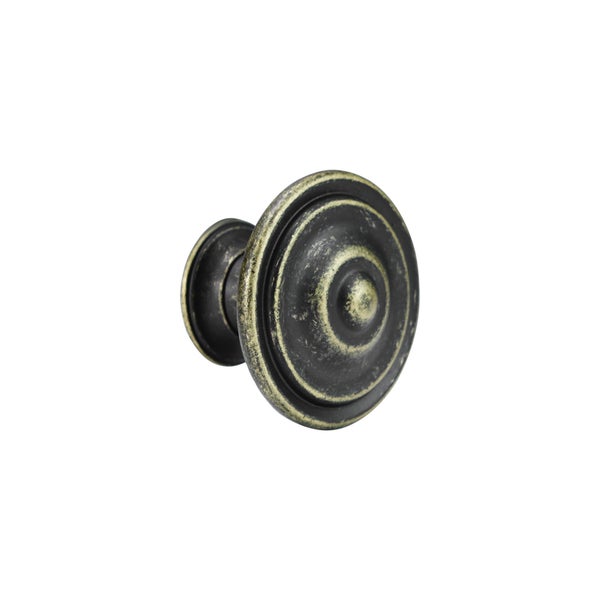 Bouton de meuble Simon zamak laiton vieilli diam.35,5 mm