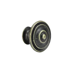 Bouton de meuble Simon zamak laiton vieilli diam.35,5 mm