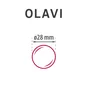 Lot de 6 boutons de meuble Olavi, plastique blanc, Diam. 28 mm