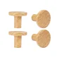 Lot de 4 boutons de meuble Benny bois clair diam.25 mm