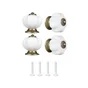 Lot de 4 boutons de meuble Lenny, porcelaine blanc, Diam. 41mm