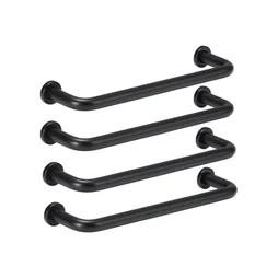 Lot de 4 poignées de meuble Sasha, zamak noir mat, Diam. 128 mm