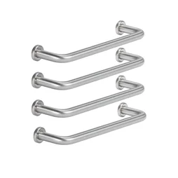 Lot de 4 poignées de meuble Sasha, zamak nickelé brillant, Diam. 128 mm