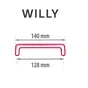 Poignée de meuble Willy zamak noir mat diam.128 mm