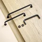 Lot de 4 poignées de meuble Sasha, zamak noir mat, Diam. 96 mm