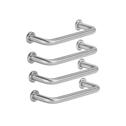 Lot de 4 poignées de meuble Sasha, zamak nickelé brillant, Diam. 96 mm
