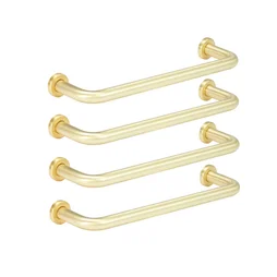 Lot de 4 poignées de meuble Sasha, zamak laiton brossé, Diam. 128 mm