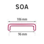 Lot de 6 poignées de meuble Soa, plastique noir, Diam. 96 mm